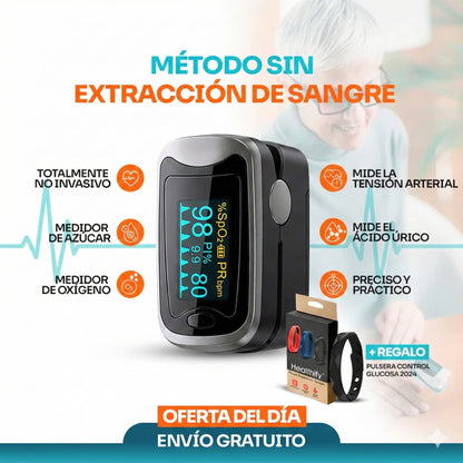 Oferta Especial de Año Nuevo GlucoCare™ – 3 en 1 Medidor de Glucosa Sin Dolor + Colesterol + Presión Arterial + ENVÍO GRATIS